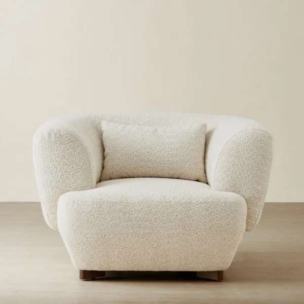 Antonella Stone Cream Woven Fabric Occasional Chair